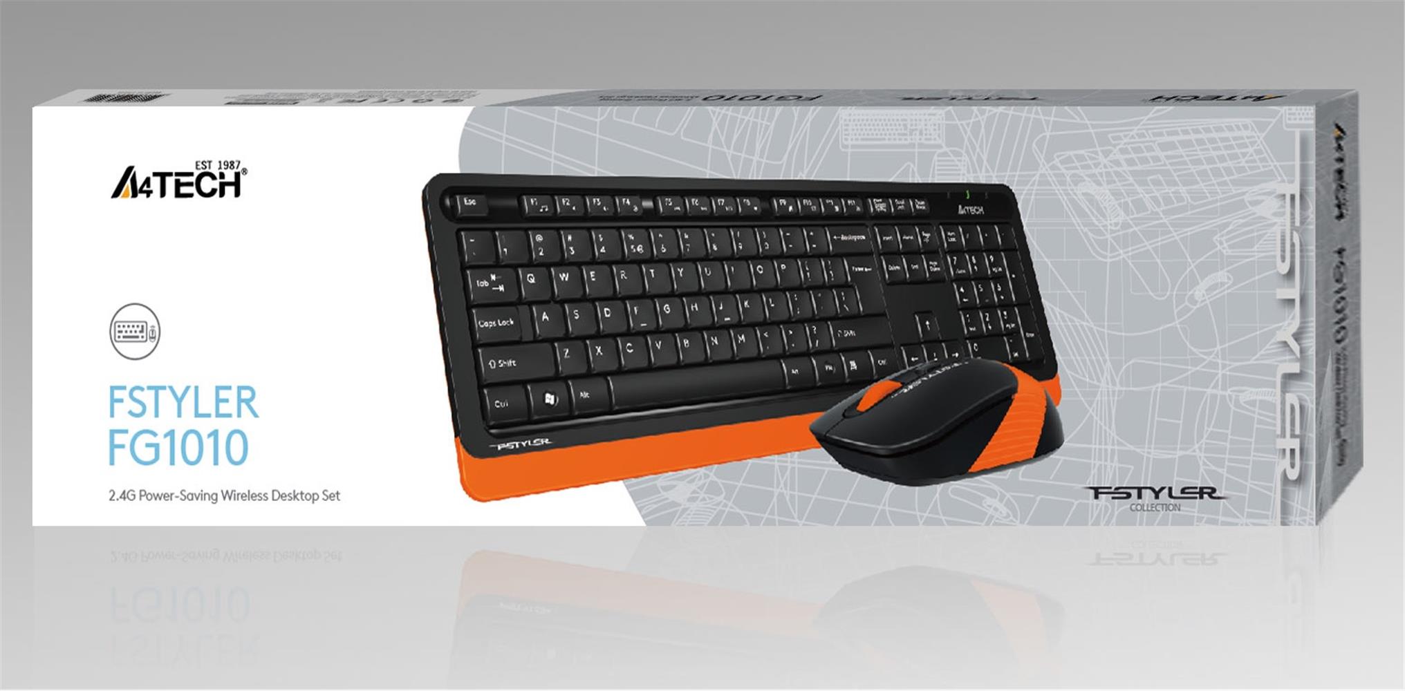 A4 Tech Fg1010 2.4G Turuncu Q Fn-Mm Klv+Optik Mouse Set - görsel 2