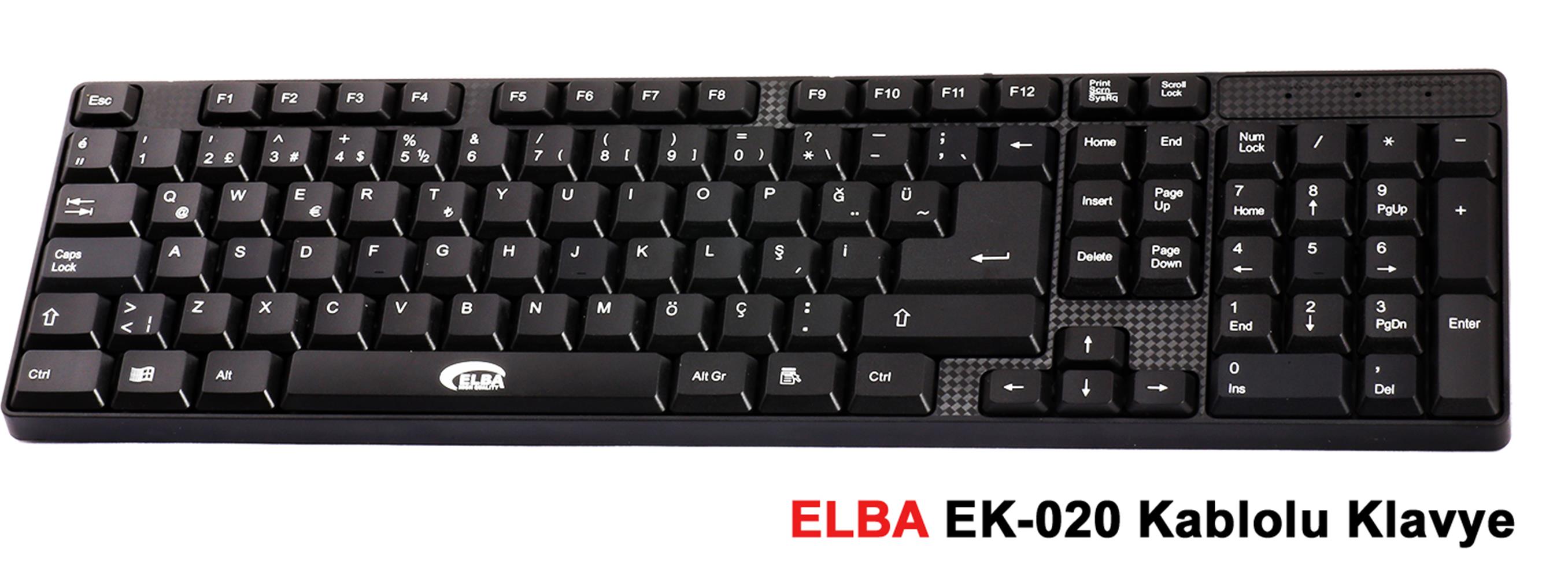 Elba EK-020 F Usb Siyah Türkçe Kablolu Standart Klavye (1.8Mt Kablo Uzunluğu) - görsel 2