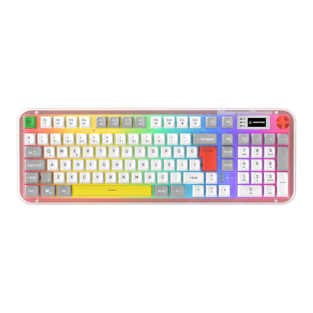 Rampage Reflect 99 Sessiz Beyaz / Gri RGB Q Membrane Oyuncu Klavyesi - görsel 2