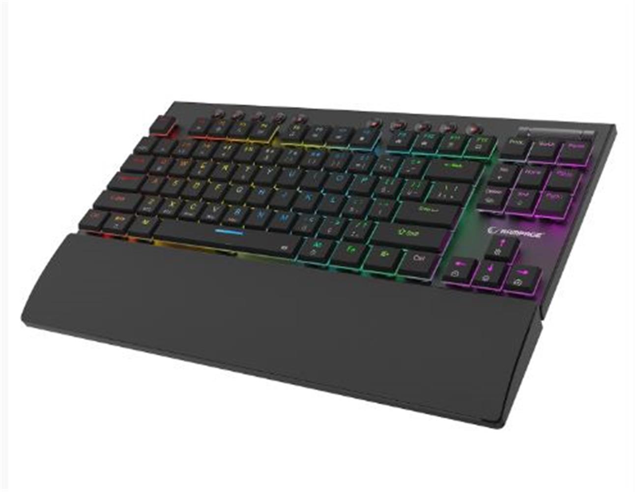 Rampage BERU Siyah 2.4G + BT Wireless RED SWITCH Mekanik Gaming Oyuncu Klavye Slim RGB
