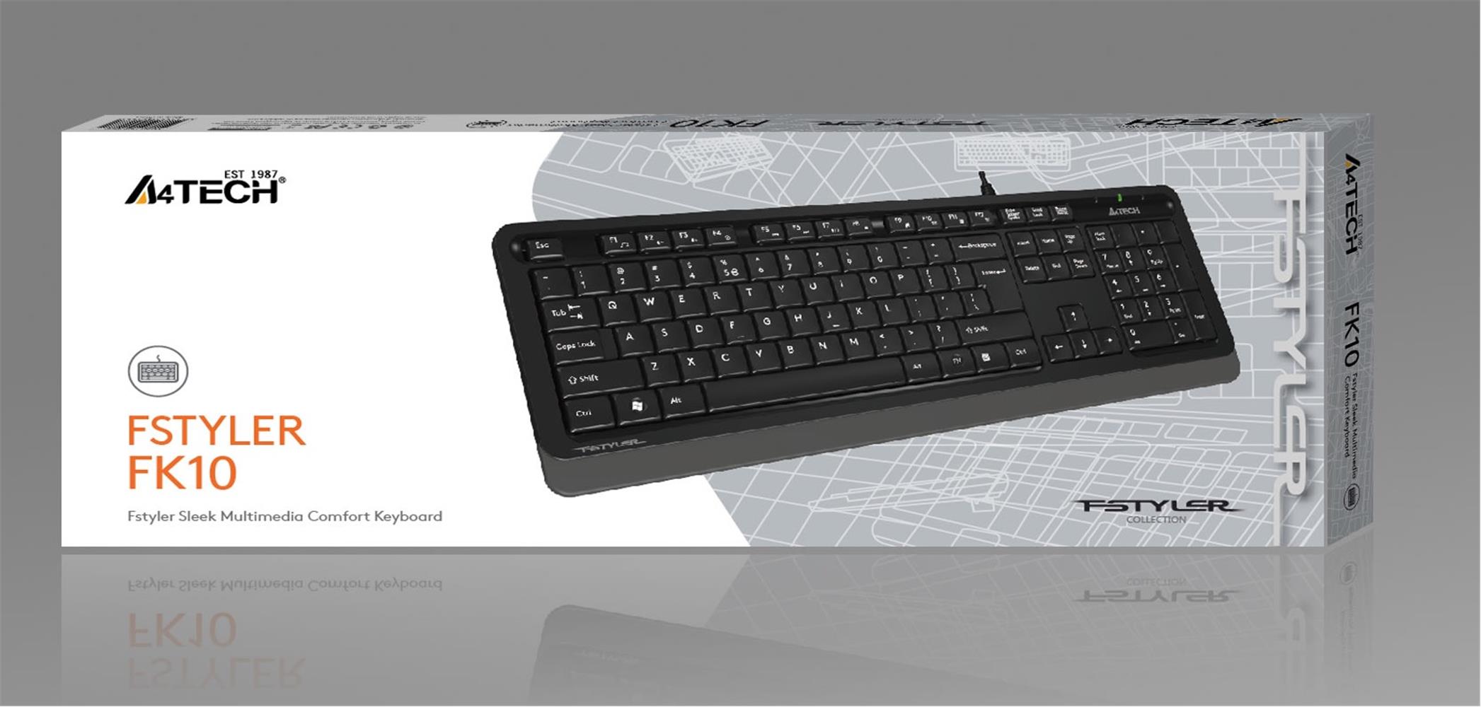 A4 Tech Fk10 Q Usb Fsytyler Gri Tr Fn-Multimedya Klavye - görsel 2