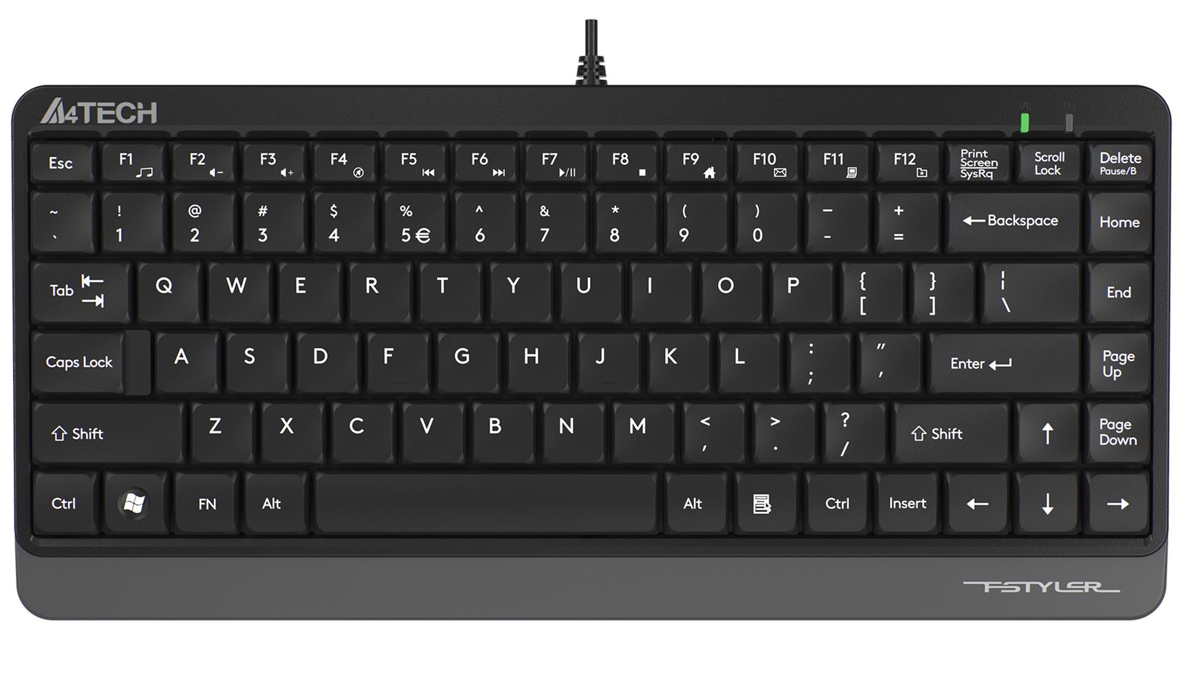 A4 Tech FK11 Q Usb Kablolu Mm Mini Gri Siyah Klavye - görsel 2