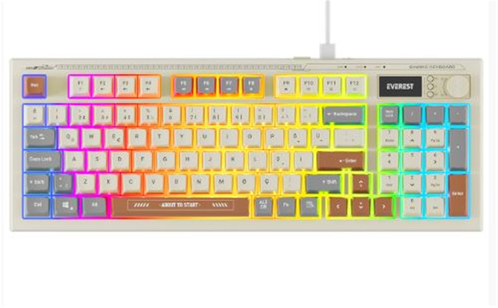 Everest KB-79 SILENT PRO Gri/Gri Mavi/Kahve SESSİZ RGB Q Membrane Oyuncu Klavyesi - görsel 2