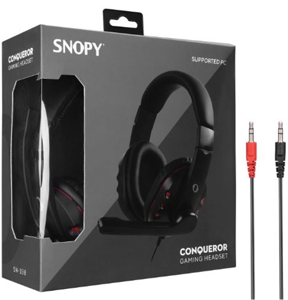 Snopy SN-338 Conqueror Siyah/kırmızı Gaming Oyuncu Mikrofonlu Kulaklık