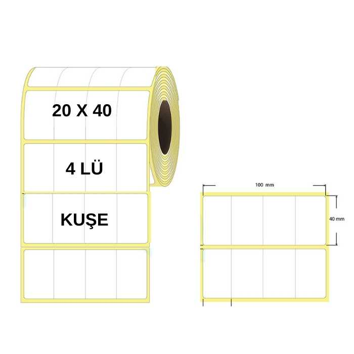 Etiket 20 X 40 Kuşe 4000 Adet 4 Lü - görsel 2