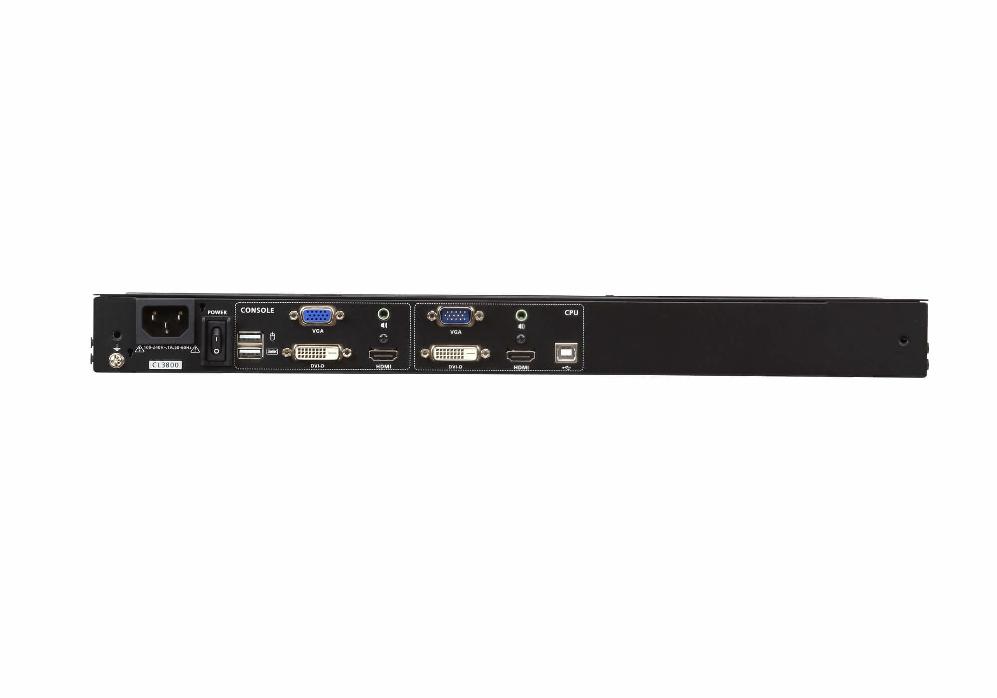 Aten CL3800NWT 1U Ultra Kısa Derinliğe Sahip Çift Raylı Geniş Ekran LCD Konsol - görsel 5