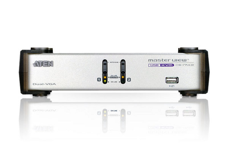 Aten CS1742C 2 Port USB VGA Dual View KVMP Periferi Switch - görsel 4
