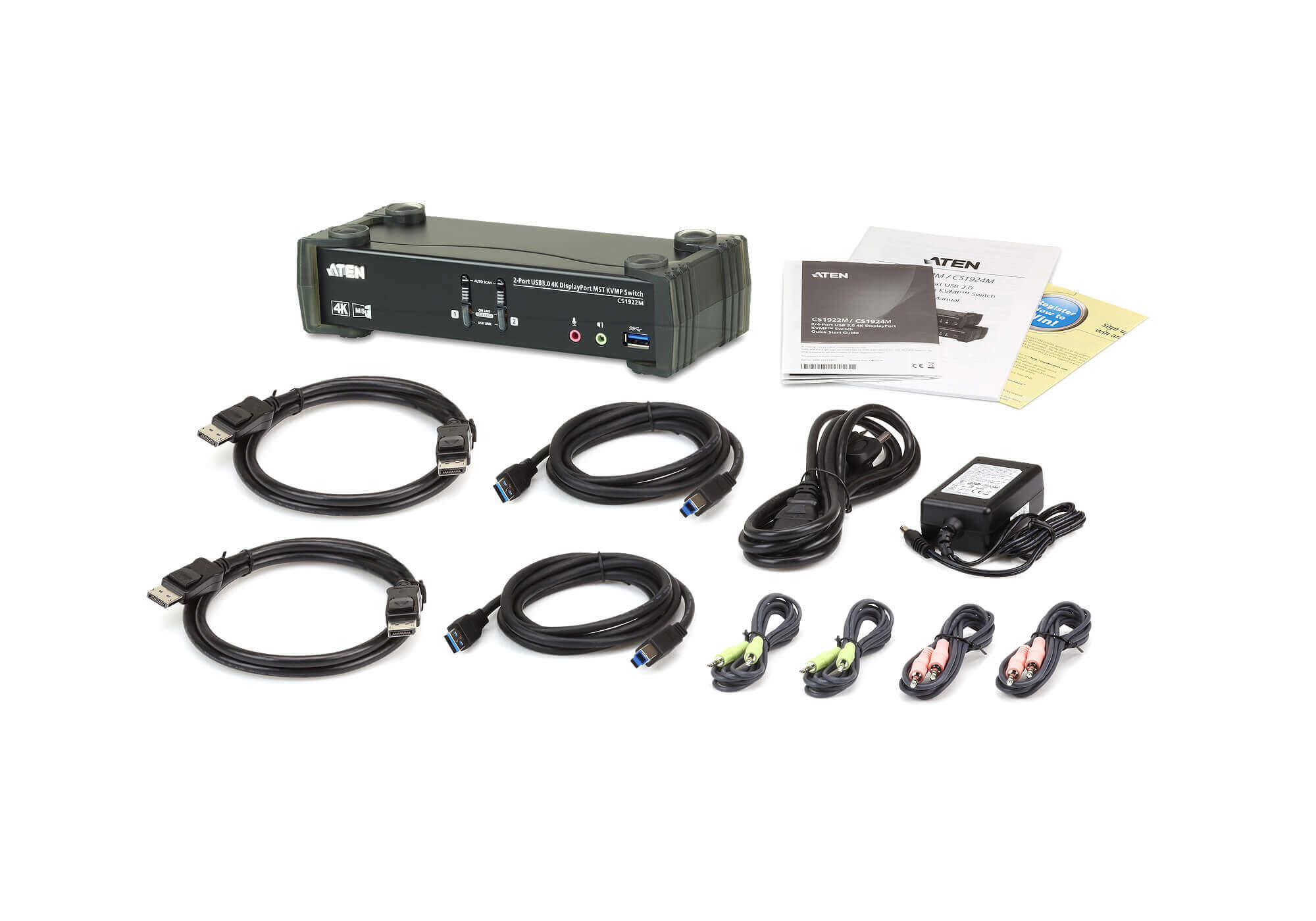 Aten CS1922M 2-Port USB 3.0 4K DisplayPort MST KVMP Periferi Switch - görsel 4