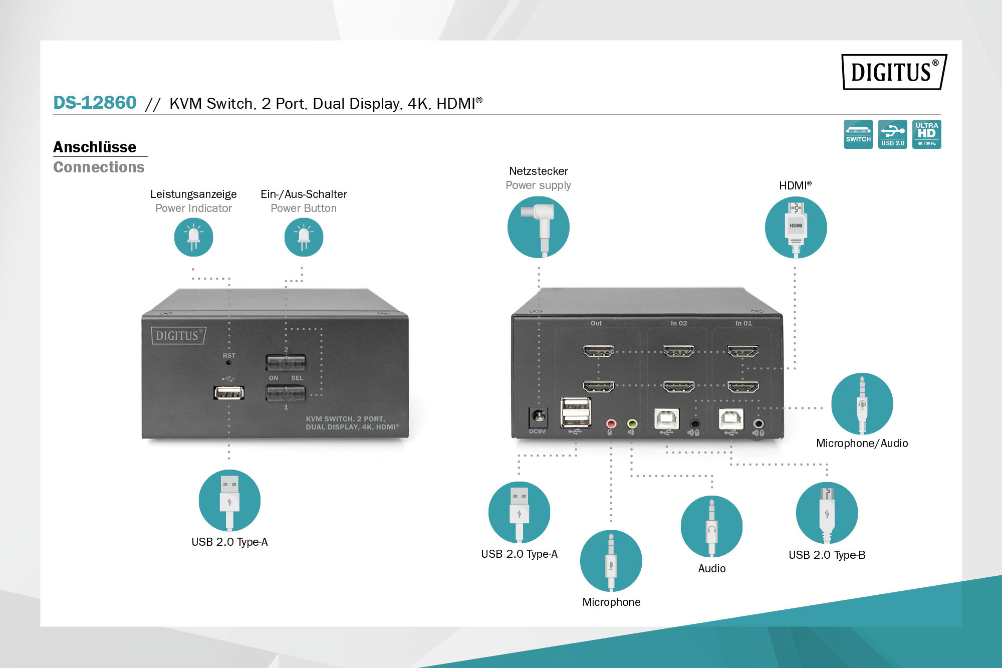 Digitus DS-12860 KVM Periferi Switch - görsel 5