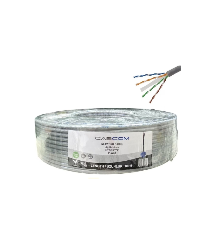Cabcom CAT6 Kablo 100MT Utp-Lzsh 23AWG Grey (Kutulu)