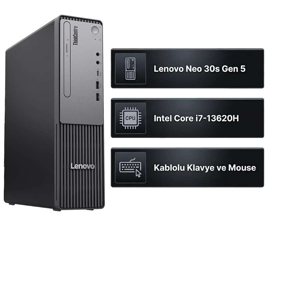 Lenovo ThinkCentre Neo 30s Gen 5 13DJS00L00 Intel Core i7-13620H 16GB 512GB SSD FreeDOS Mini Pc