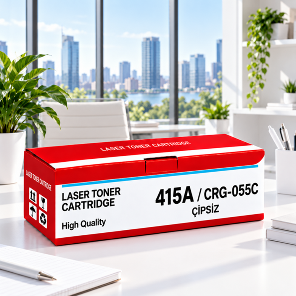 HP 415A W2031A / Canon CRG-055C Çipsiz Mavi Toner