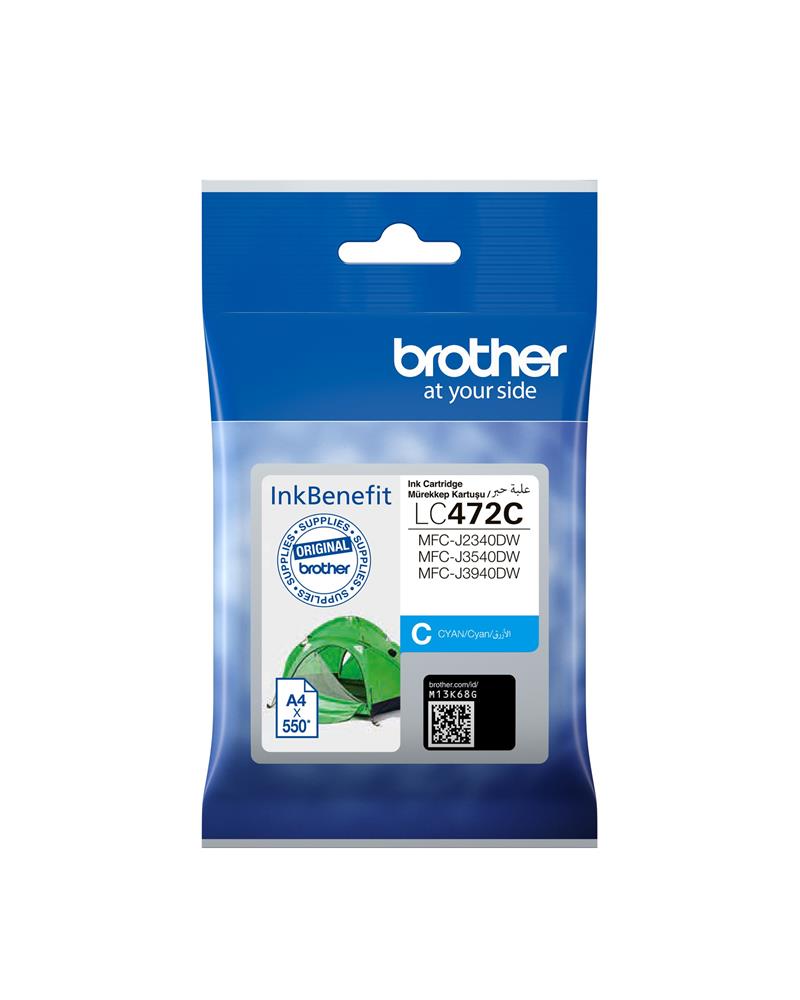 Brother LC472C Cyan Mavi 550 Sayfa Kartuş MFC-J2340/J3540/J3940