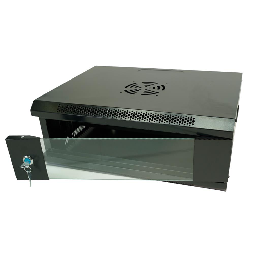 Racksan ML-6404S 4U Duvar Tipi Kabinet (200*530*400) Raf+Fan+Priz
