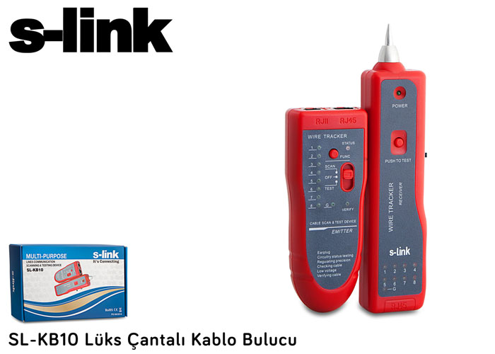 S-link SL-KB10 Lüx Çantalı Kablo Bulucu Ve Tester