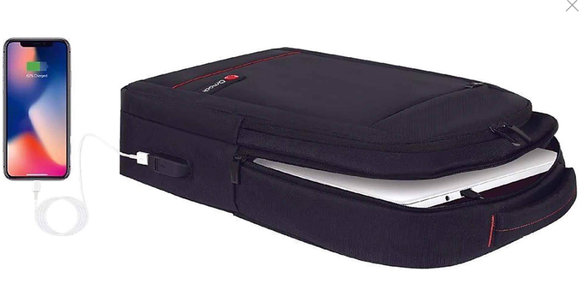Mack MCC-007 17.3" Office USB Girişli Notebook Sırt Çantası Siyah (Dahili USB Şarj Portu)