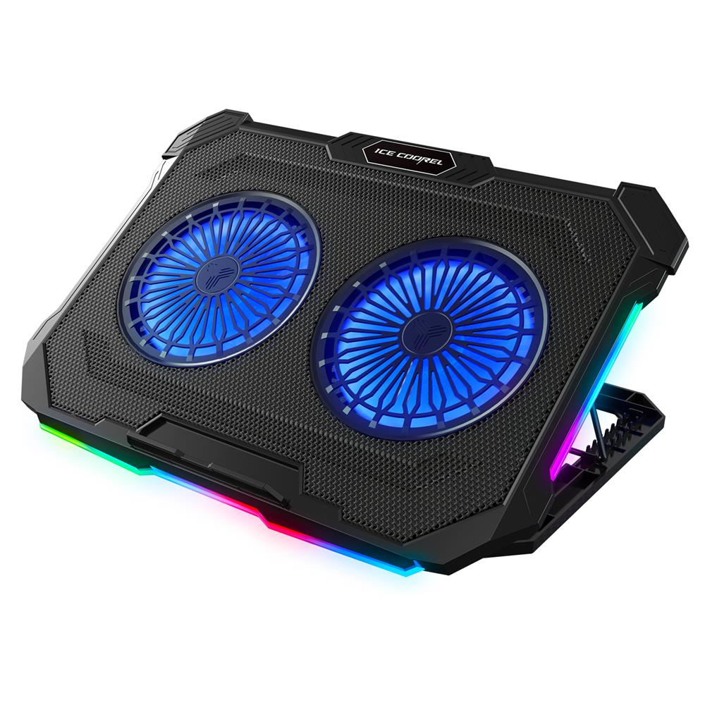Rampage Sirius S46 15"-17" RGB Işıklı 2 Fanlı Yükseklik Ayarlı 125*125*15 2 USB Port Notebook Soğutu - görsel 2