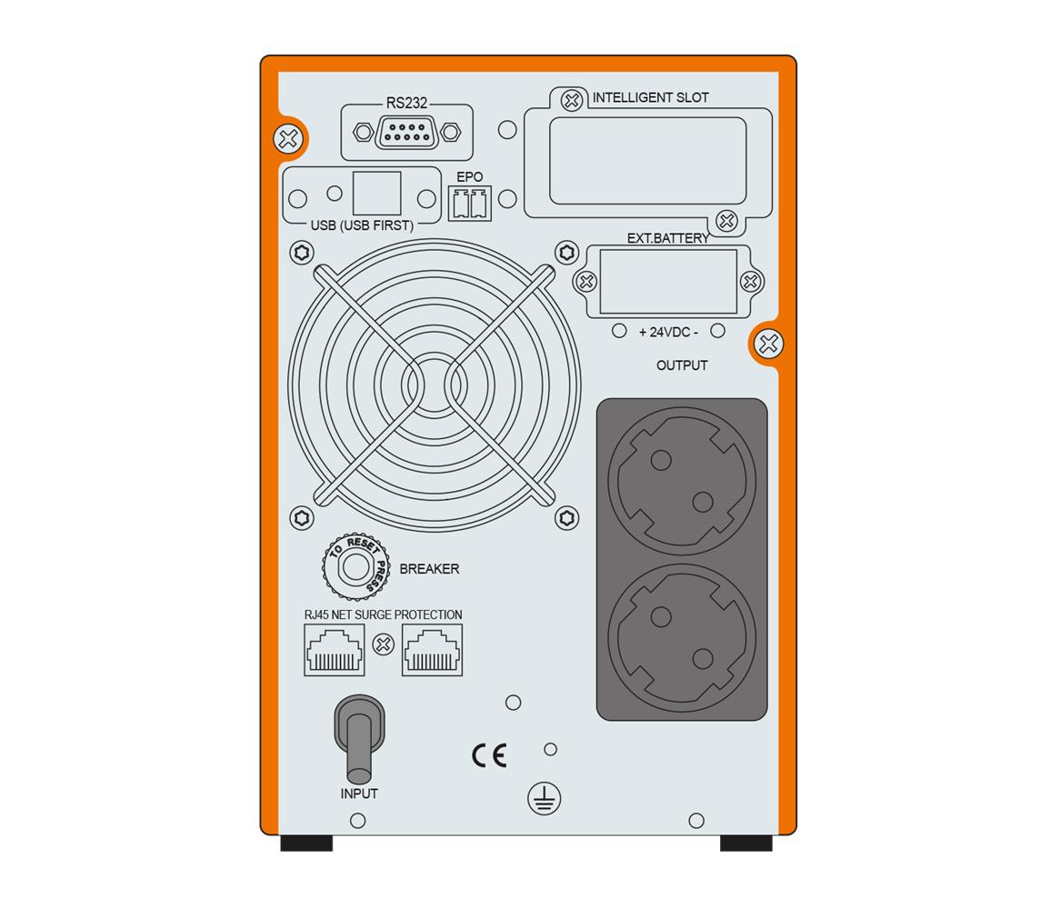 Makelsan Powerpack SE Serisi 1 kVA Online 1F/1F 2*7Ah Akü