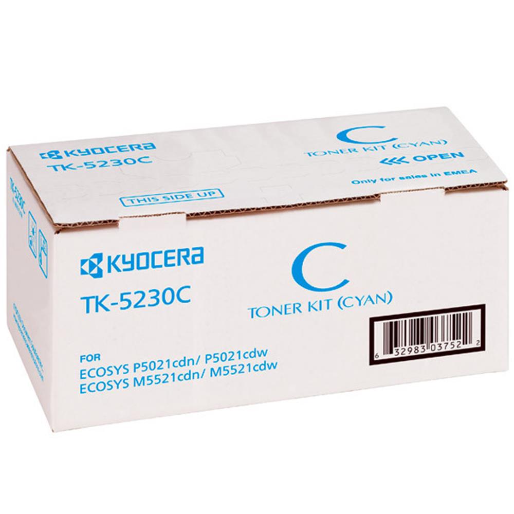 Kyocera TK-5230C Cyan Mavi Orjinal Fotokopi Toneri Ecosys M5521cdn/5521cdw P5021cdn/5021cdw 2.200 Sa