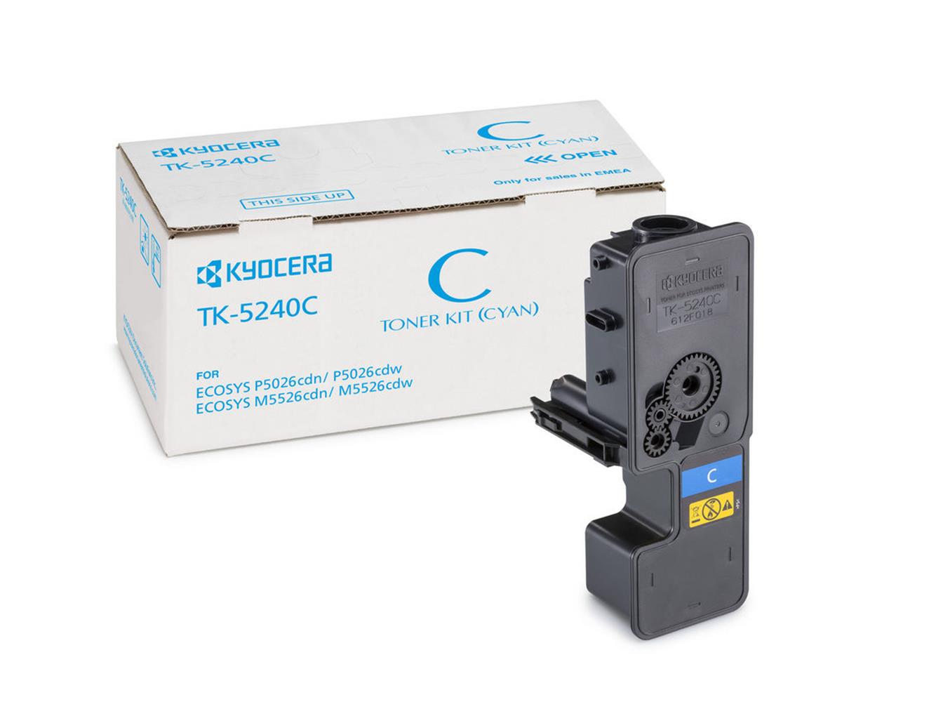 Kyocera TK-5240C Cyan Mavi Orjinal Fotokopi Toneri Ecosys M5526cdn/5526cdw P5026cdn/5026cdw 3.000 Sa