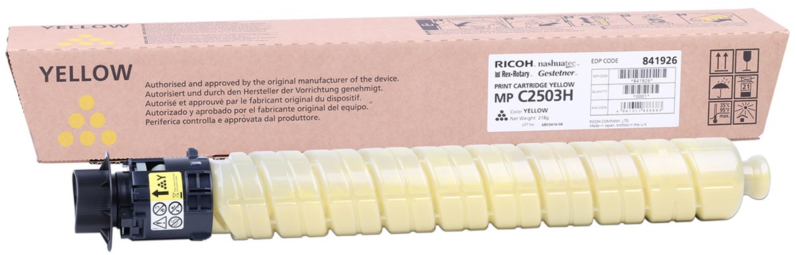 Ricoh MP C2503YH Yellow Sarı Orjinal Fotokopi Toneri MP C2003/2004/2011/2504 9.500 Sayfa
