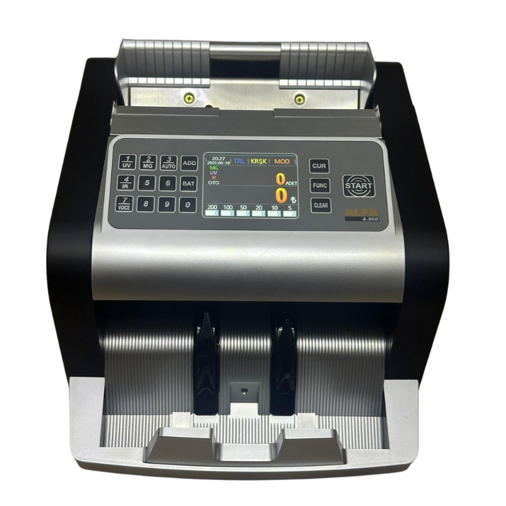 Alfa A-950 TL / Euro Karışık Para Sayma Makinesi – UV/MG/IR, TFT Ekran