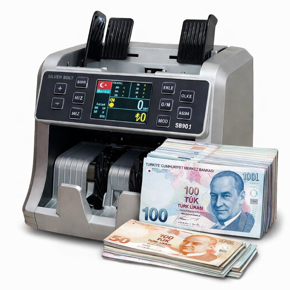 Silver Bolt SB90 TL / EURO Üstten Beslemeli Kağıt Para Sayma Makinesi - görsel 5