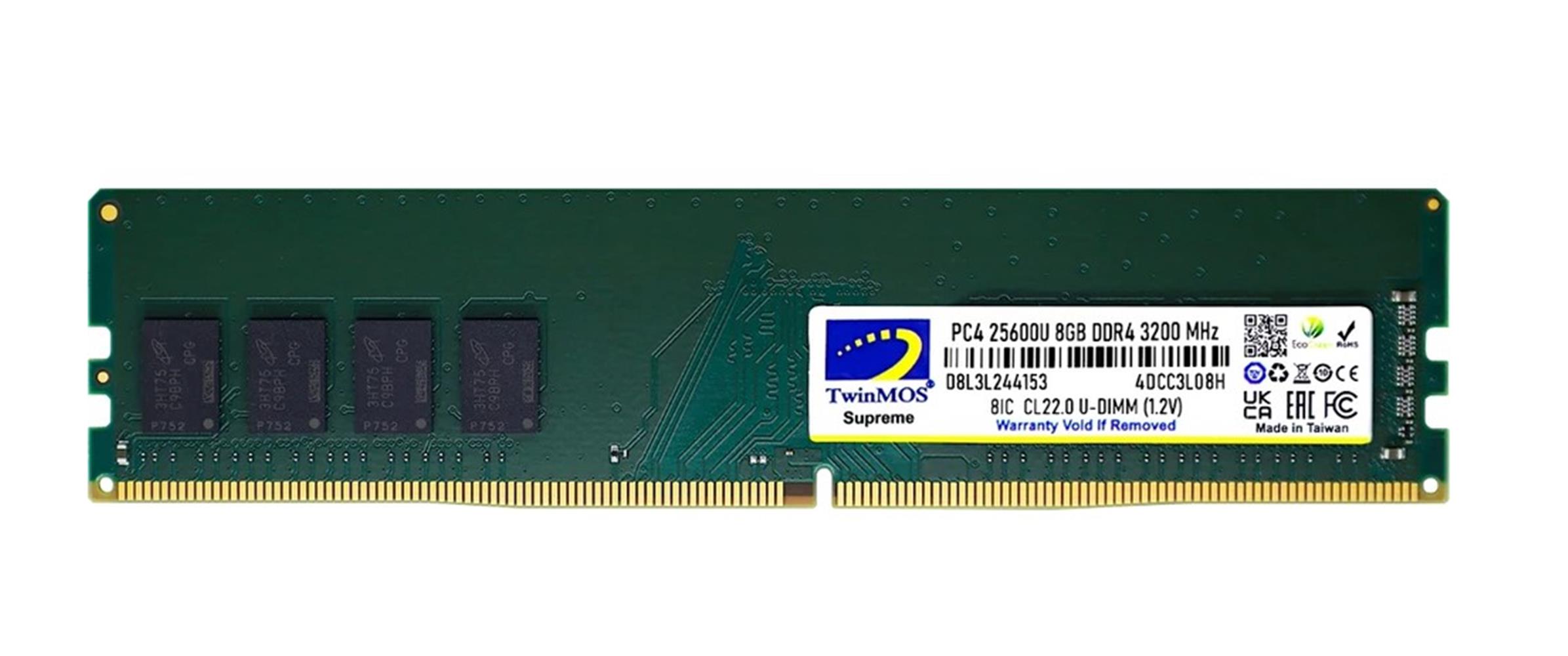 TwinMOS 8GB DDR4 3200MHz CL22 1.2V (MDD48GB3200D) Desktop Pc Ram - görsel 2