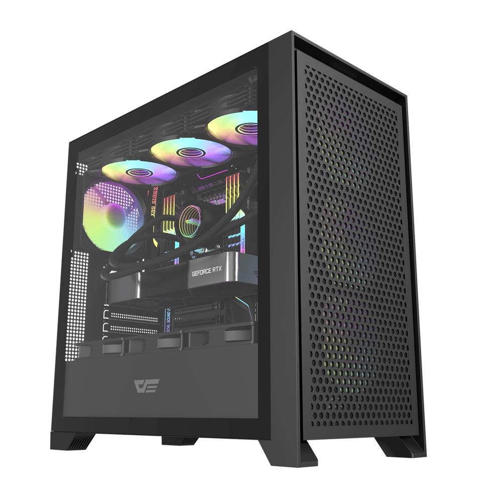 darkFlash DRX90 MESH 650W 80+ Power Supply 4*12cm ARGB Fan Siyah Kasa - görsel 2