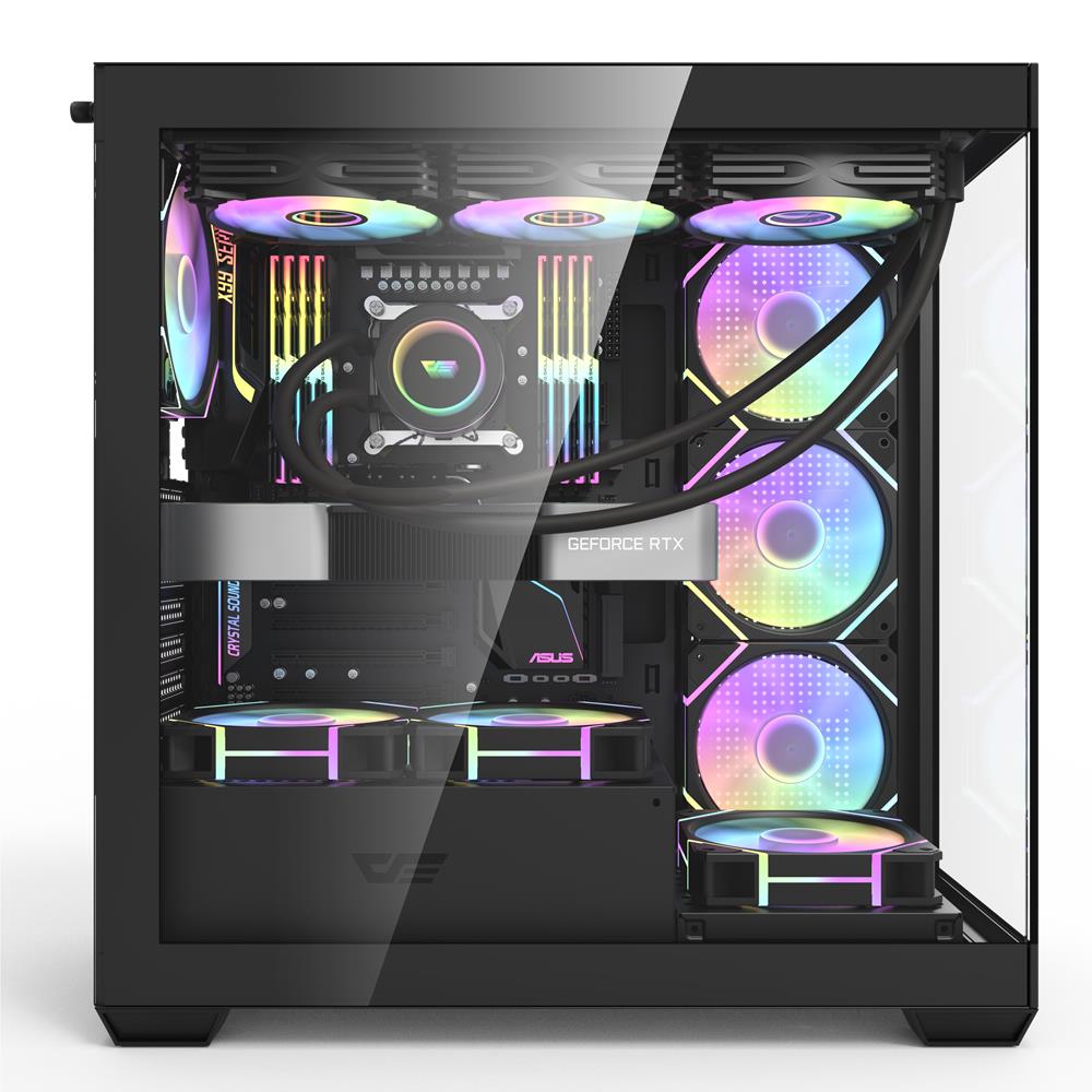 darkFlash DS900-B 650W 80+ Power Supply 4*12cm ARGB Fan Siyah Kasa