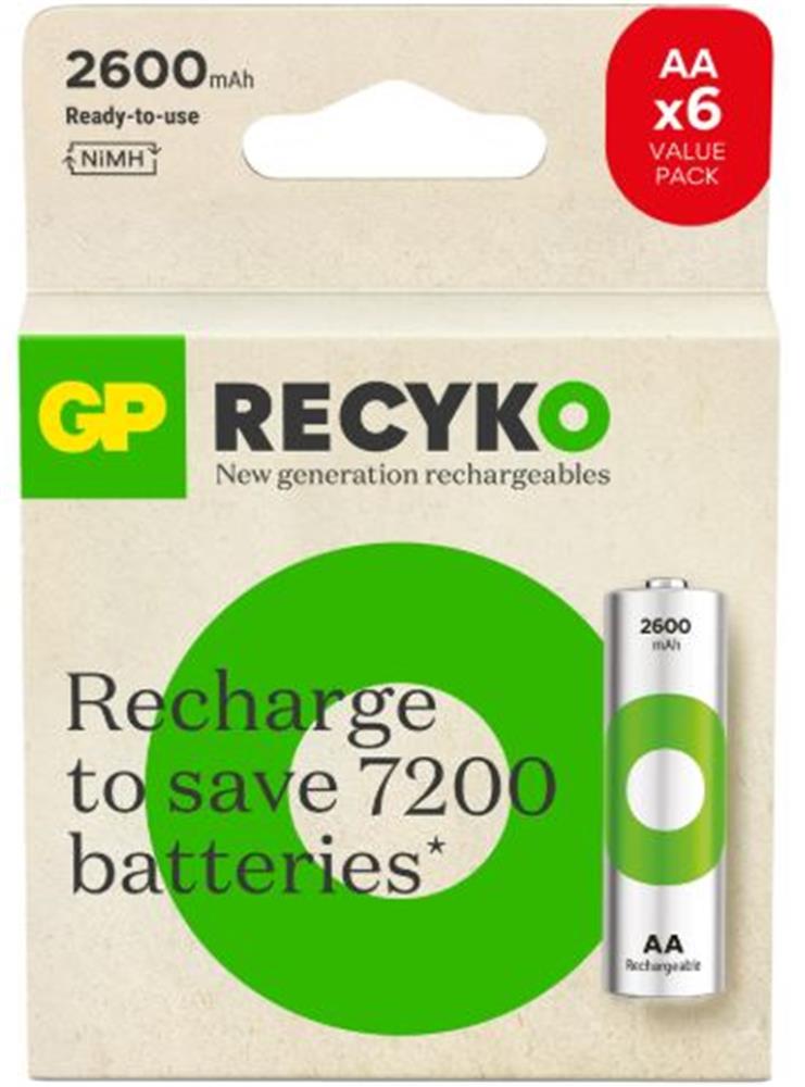 GP AA 2600 mAh Şarjlı Kalem Pil 4+2li Paket GP270AAHCE4-2