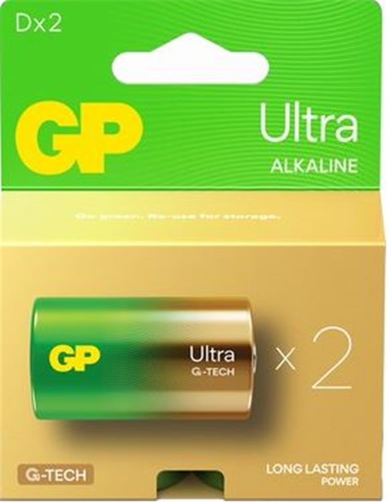 GP G-Tech LR20 Büyük Boy Ultra Alkalin Pil 2'li Paket GP13AU-U2 D Boy - görsel 2