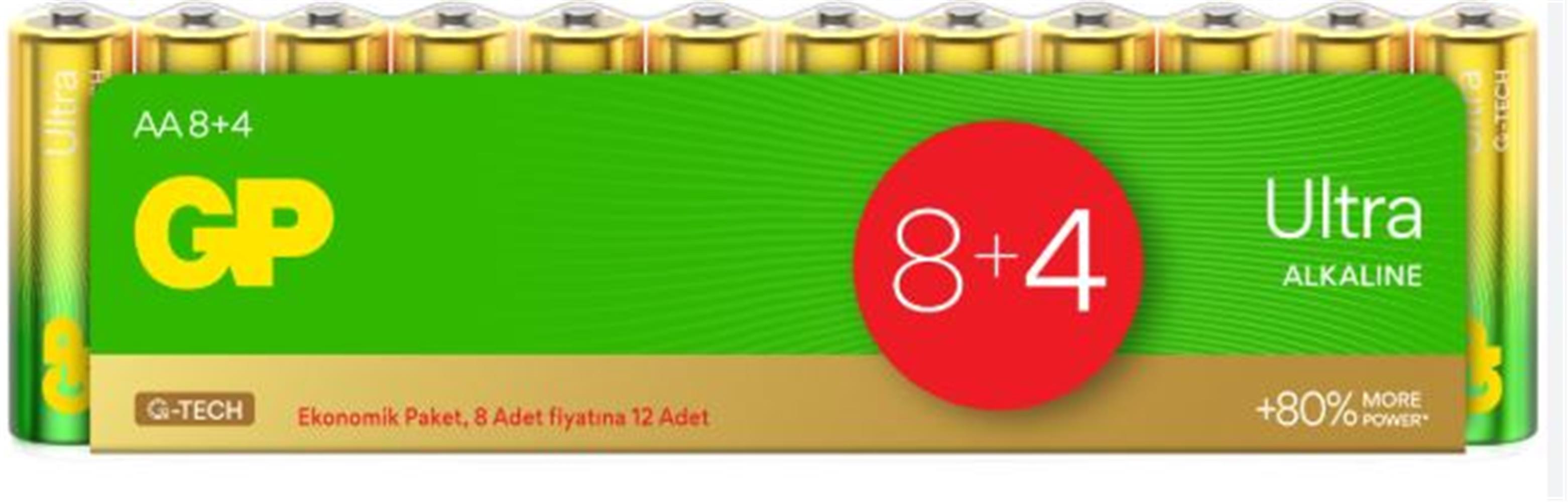 GP G-Tech LR6 AA Boy Ultra Alkalin Kalem Pil 12'li Paket GP15AU-VS12