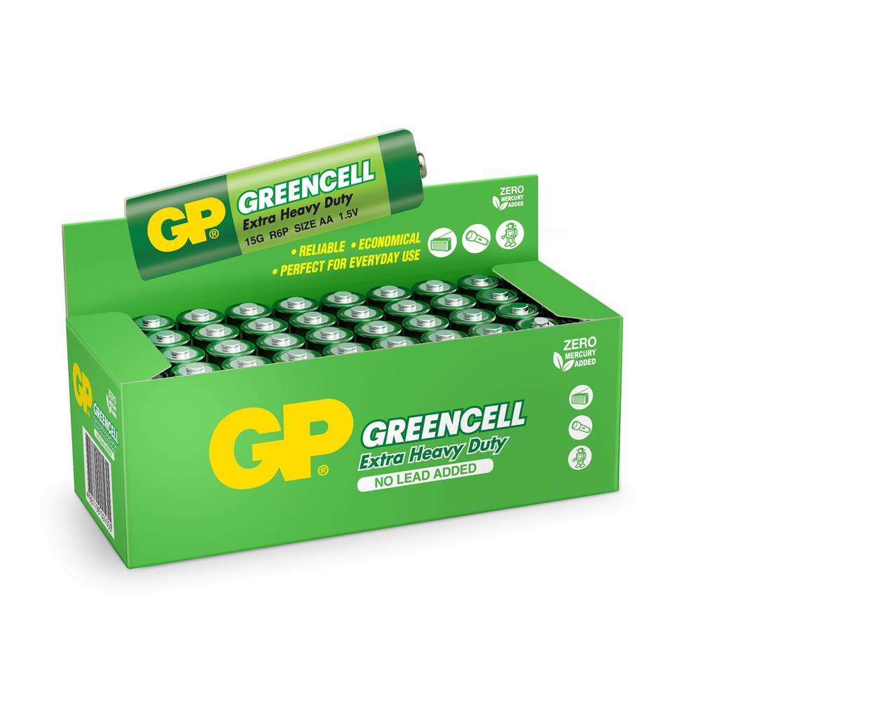 Gp Greencell R6 AA Boy Çinko Kalem Pil 40'lı Paket GP15G-2S4 - görsel 2