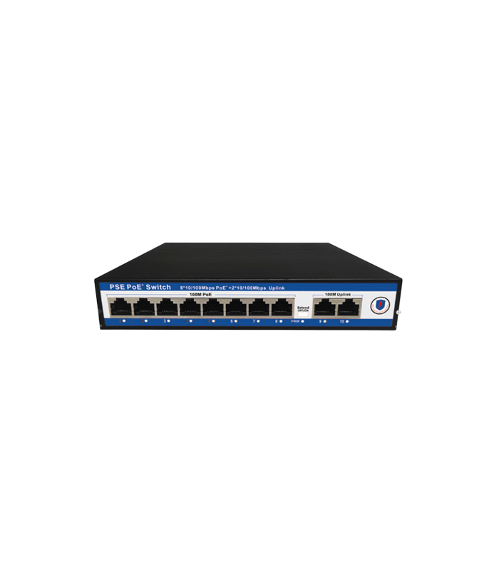 NVC-PSE0820 8 PORT POE 2 PORT UPLİNK 10/100Mb SWİTCH