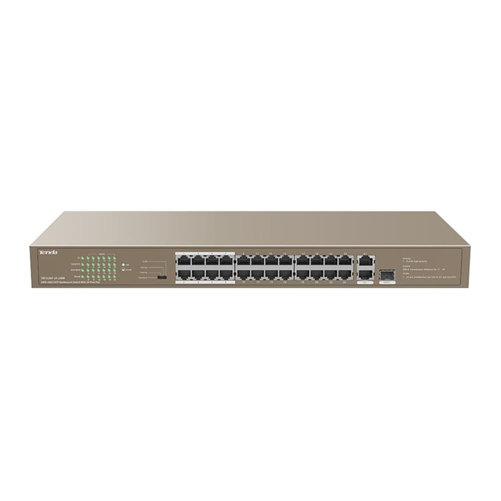 Tenda TEF1126P-24-250W 24 Port Poe+ 10/100 Switch Çelik Kasa Rack Mount