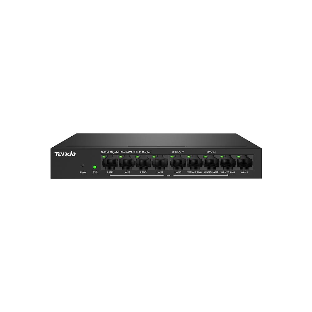 Tenda G0-8G-PoE 9 Port 8 Port Poe+ 10/100/1000 Switch Çelik Kasa POE Router