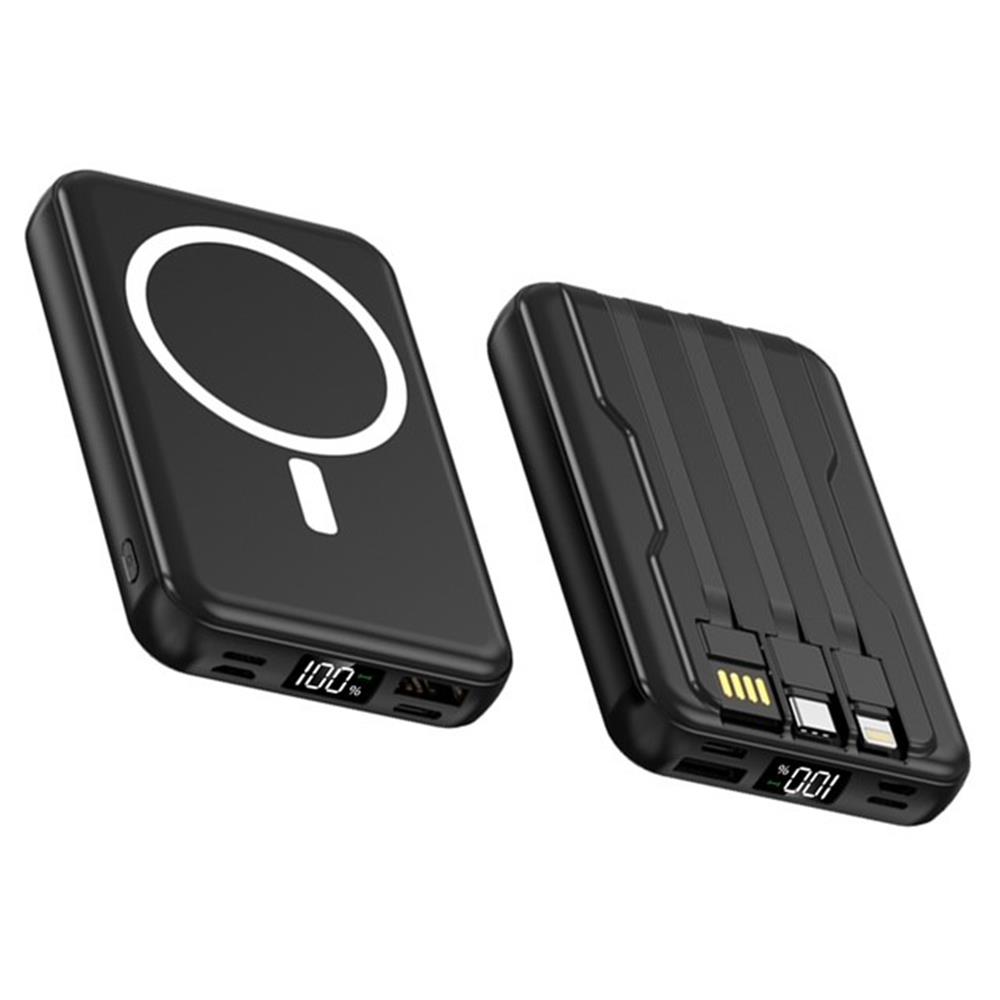 Snapron SNP-3005 10.000 mah Kablosuz Hızlı Şarj Magsafe Powerbank LED Ekranlı Çoklu Girişli - görsel 2