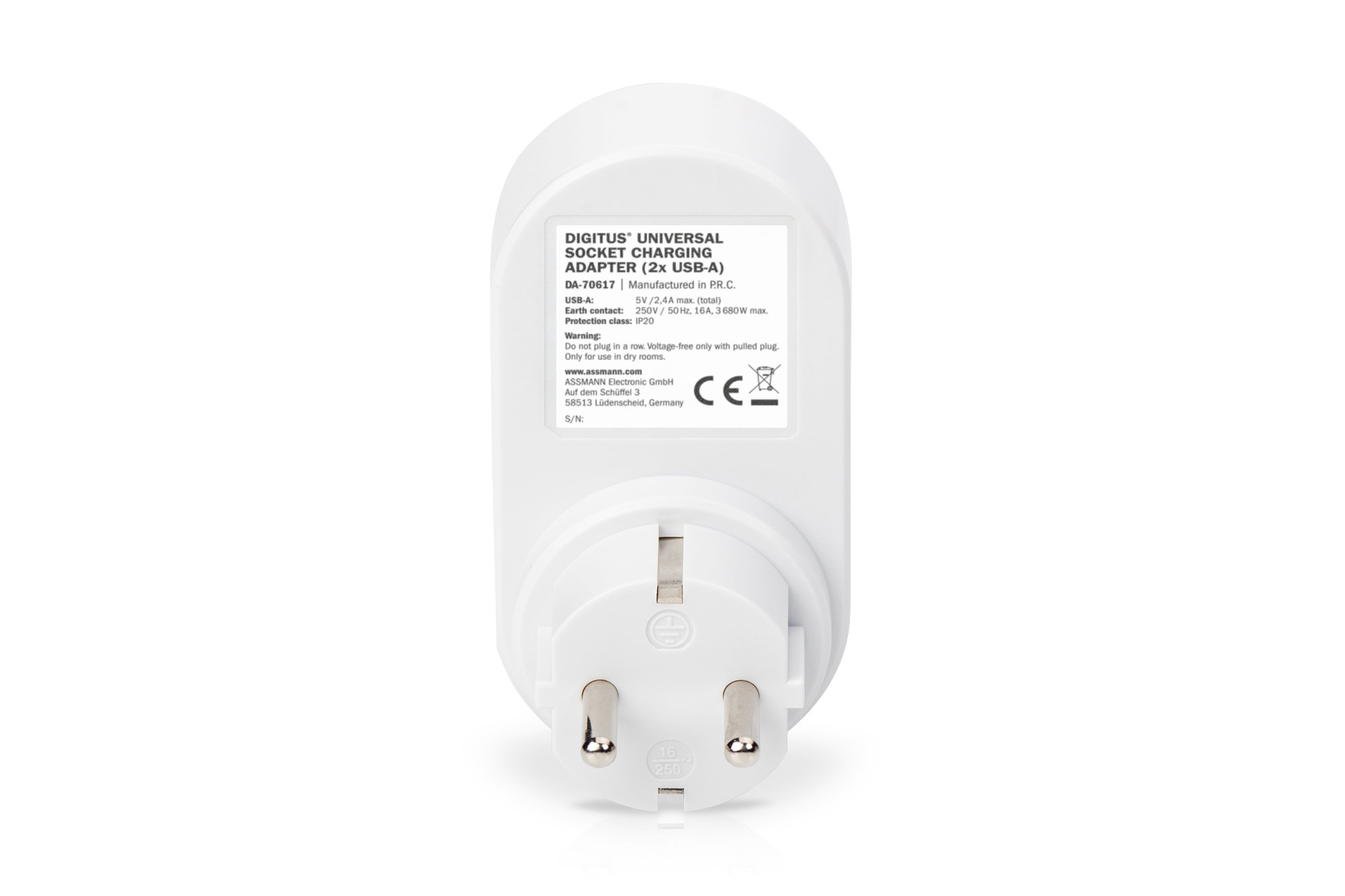 Digitus DA-70617 Evrensel Priz ve USB Yuvaya Sahip Şarj Adaptörü - görsel 3
