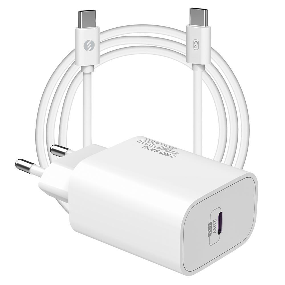 S-link SL-EC62TP Type-C 20W PD3.0 Quick Charge QC4.0 Kablo + Ev Şarj Adaptör - görsel 2