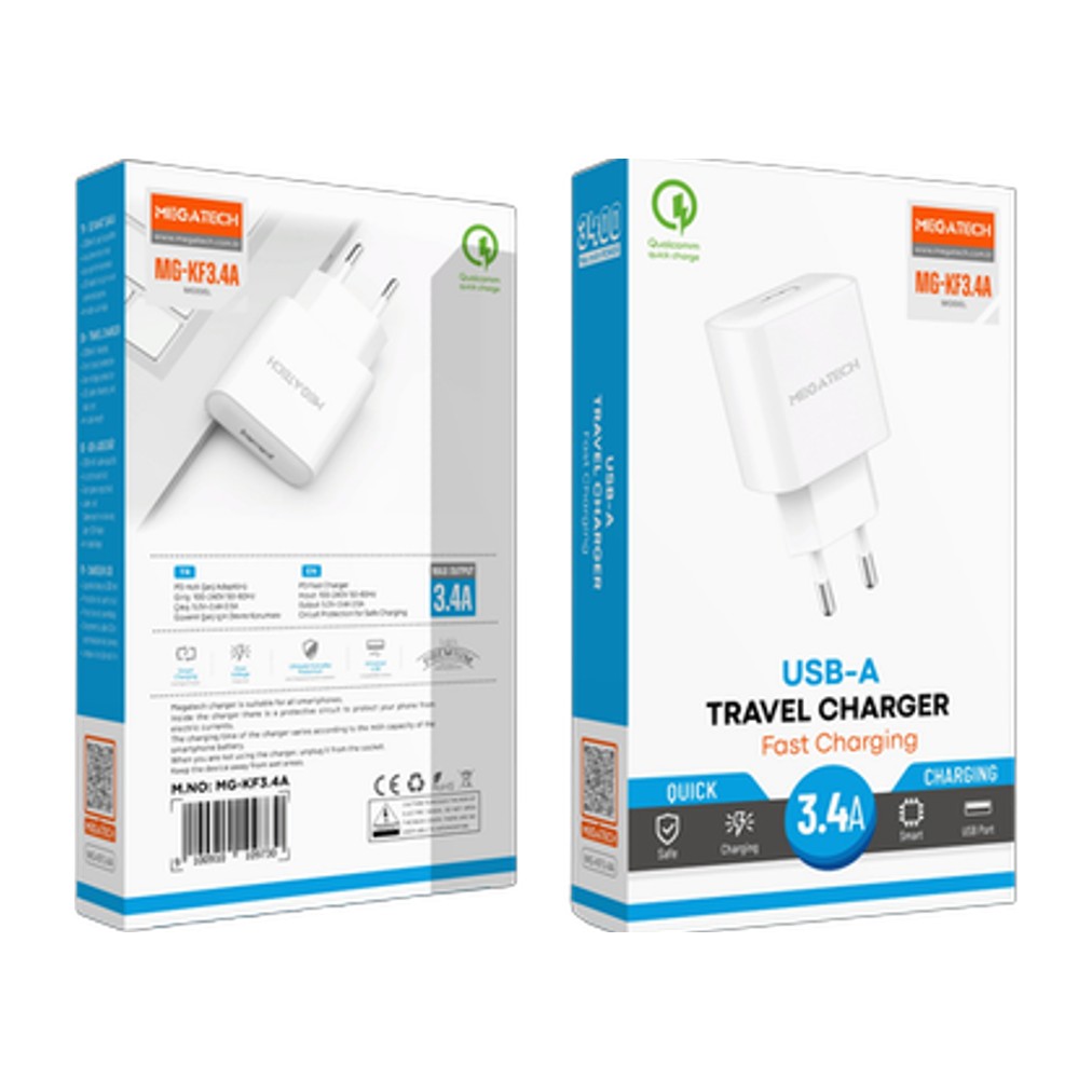 Megatech 3.4A Qualcomm Hızlı Şarj Başlığı (USB-A)