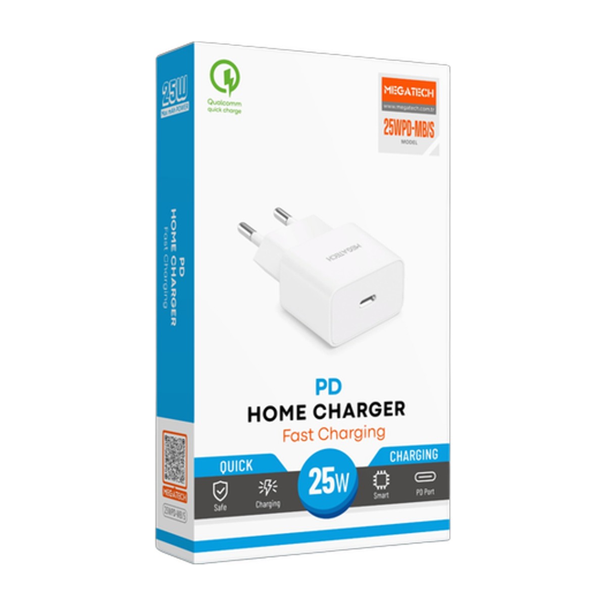 Megatech 25W PD Şarj Adaptörü Beyaz