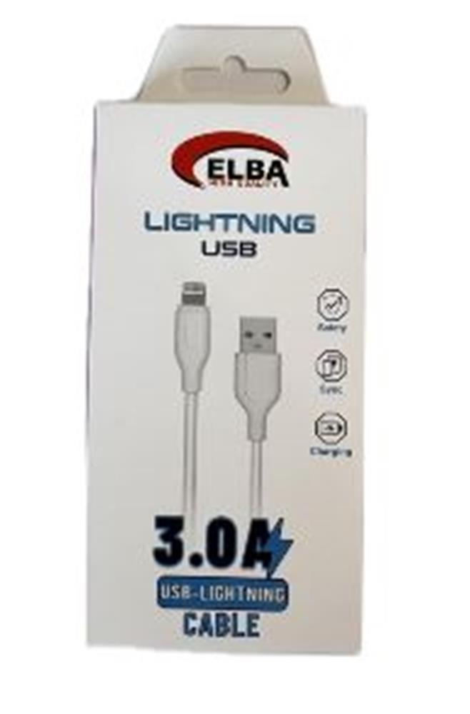 Elba Elb27-IOS 1Mt iPhone Lightning 3A Hızlı Şarj Hasırlı Şarj Kablosu Beyaz - görsel 2
