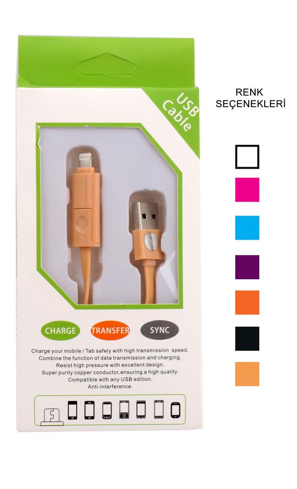 Megatech Micro + Iphone 5/6/7 ÇiftTaraflı Usb Kablo - görsel 2