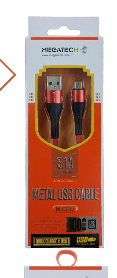 Megatech 3.1A USB-A to Micro Hızlı Şarj Kablosu