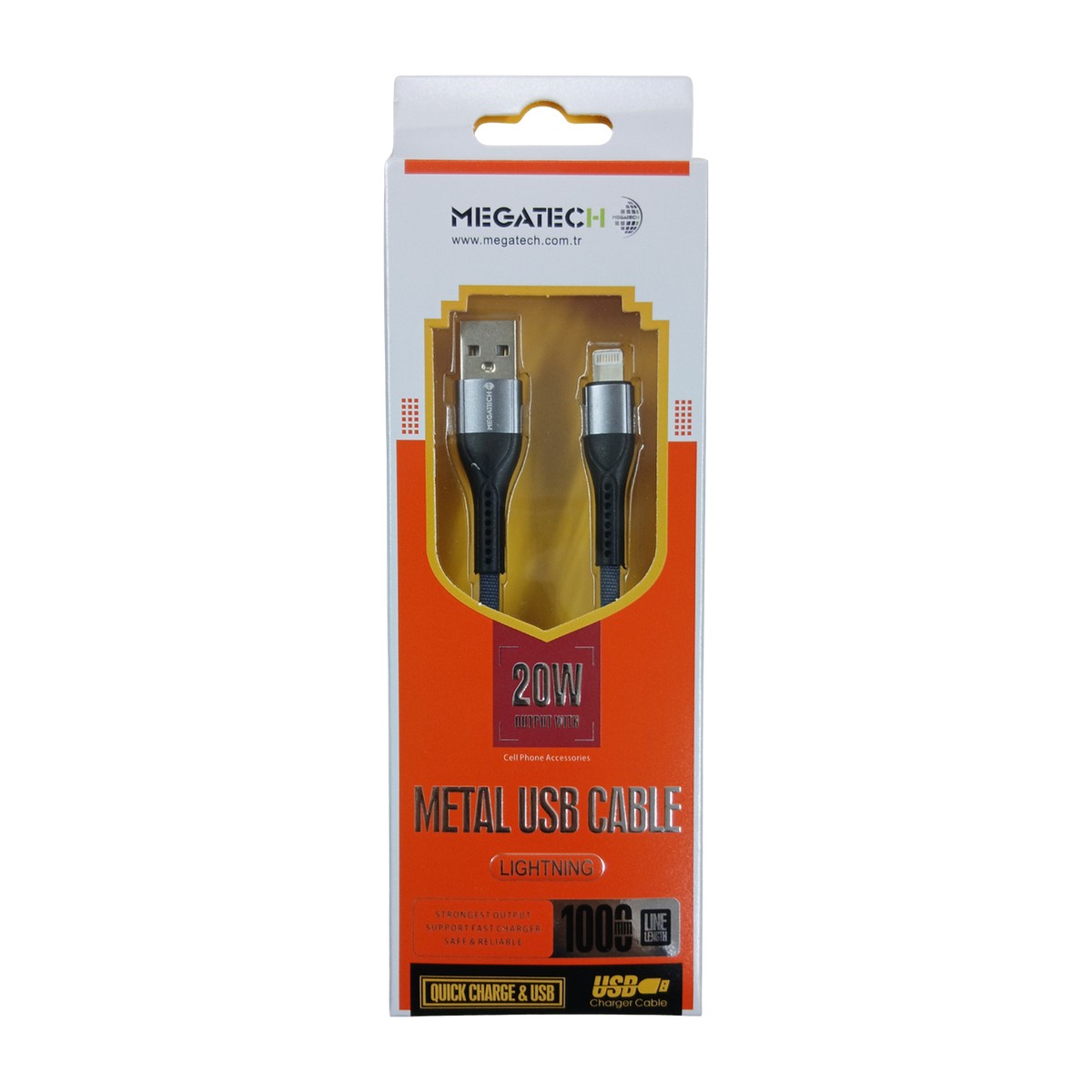 Megatech 3.1A USB-A to Lightning Hızlı Şarj Kablosu