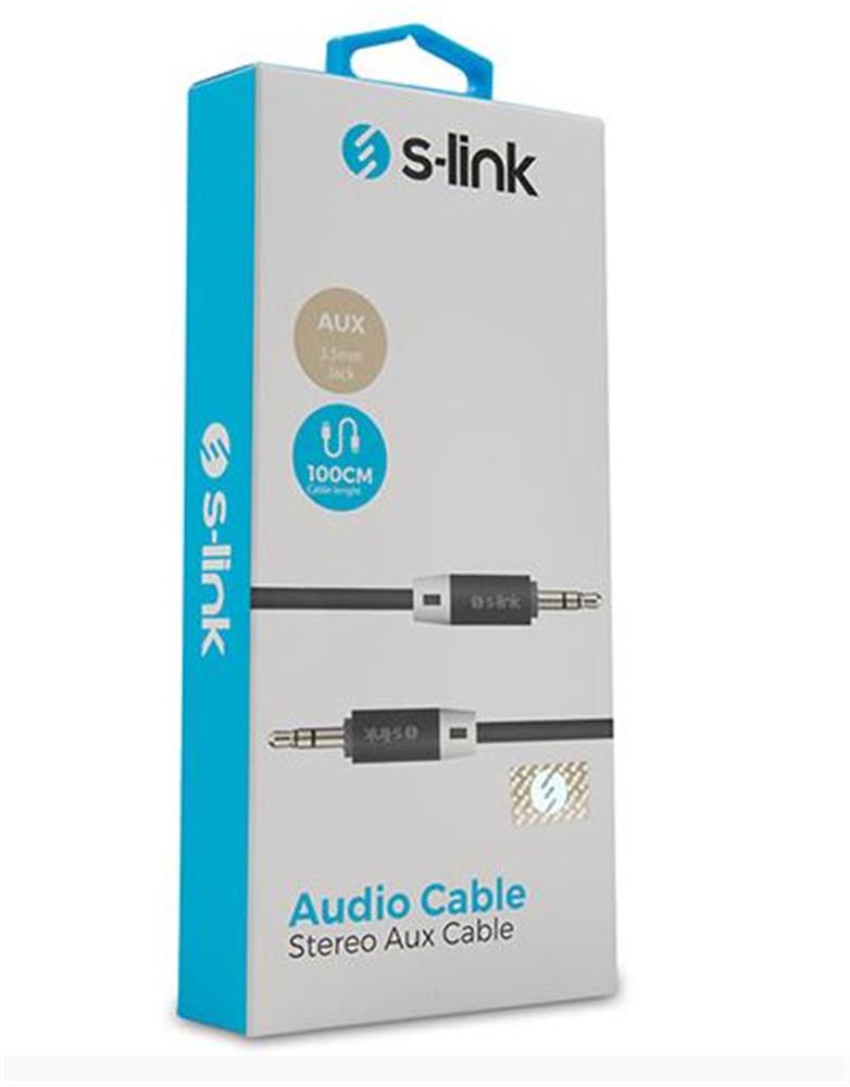 S-link SL-SP70 1m Siyah 3.5mm Stereo Ses Kablosu