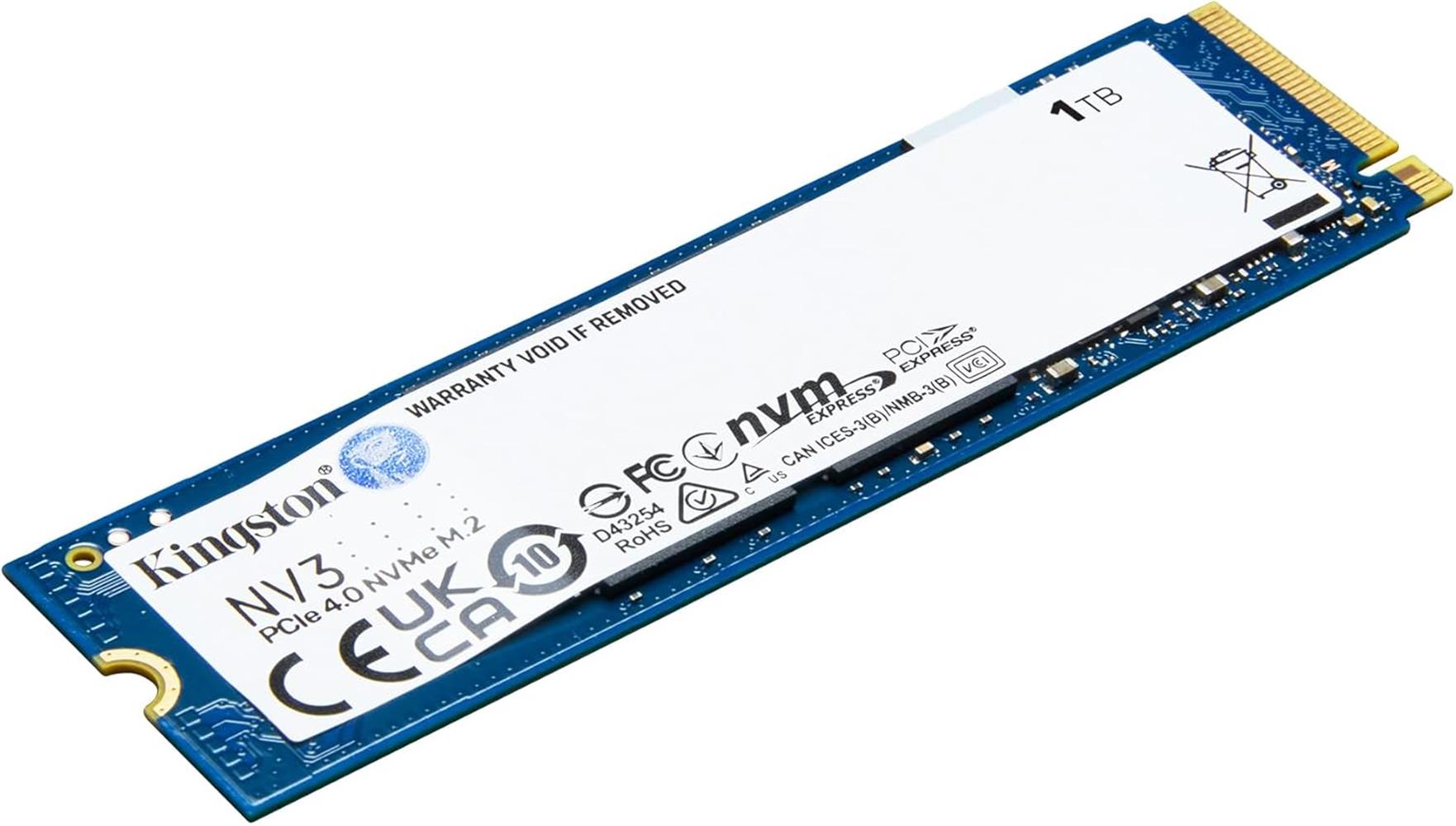 Kingston 1TB NV3 M.2 2280 NVMe PCIe 4.0 Gen 4x4 6000 MB/s-4000 MB/s SNV3S/1000G Ssd Disk