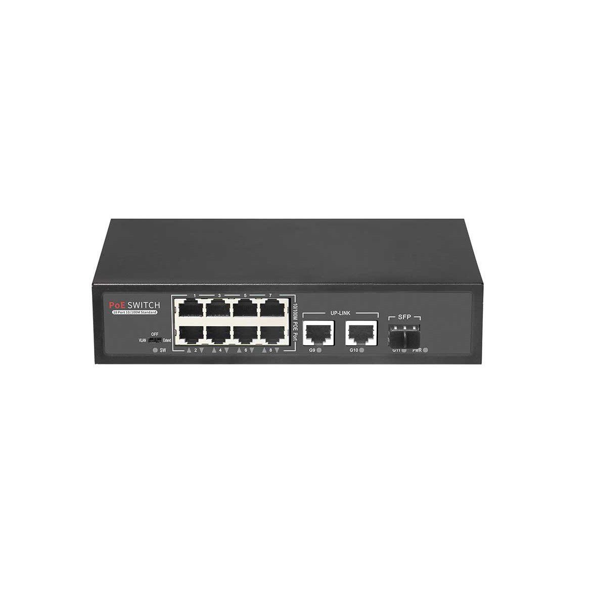 ODS 8P2U 8 Port 10/100Mbps PoE + 2 Port 10/100Mbps Uplink 96W Metal Kasa Switch
