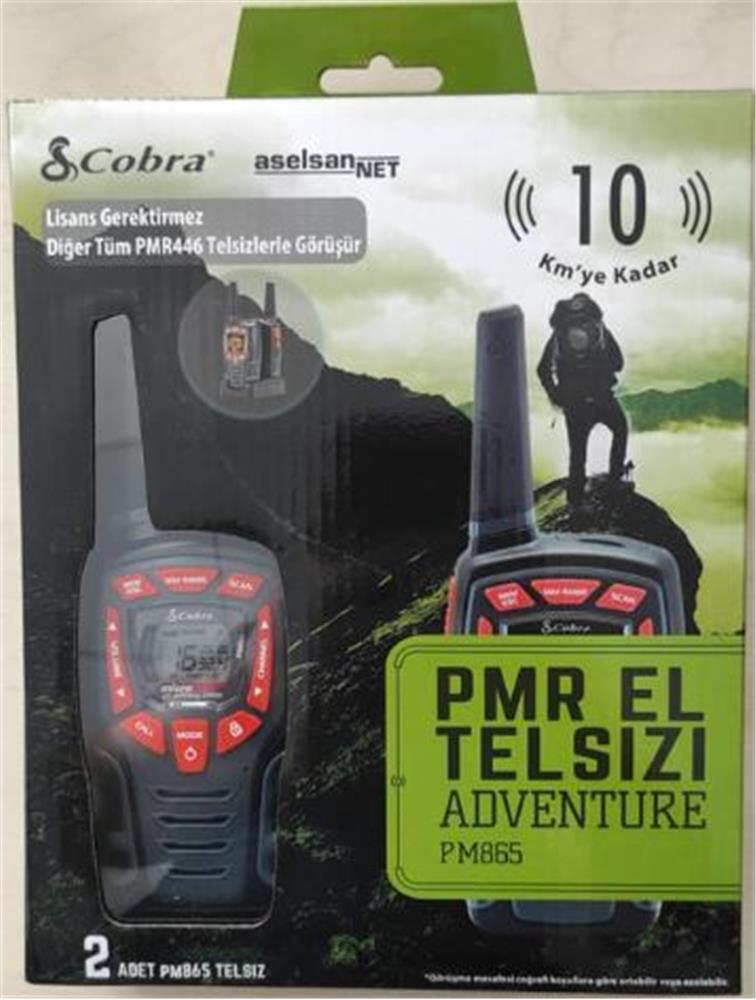 Aselsan PM-865 Pmr El Telsizi 2li Paket 8 Kanal+121 Alt Kanal 8 Km